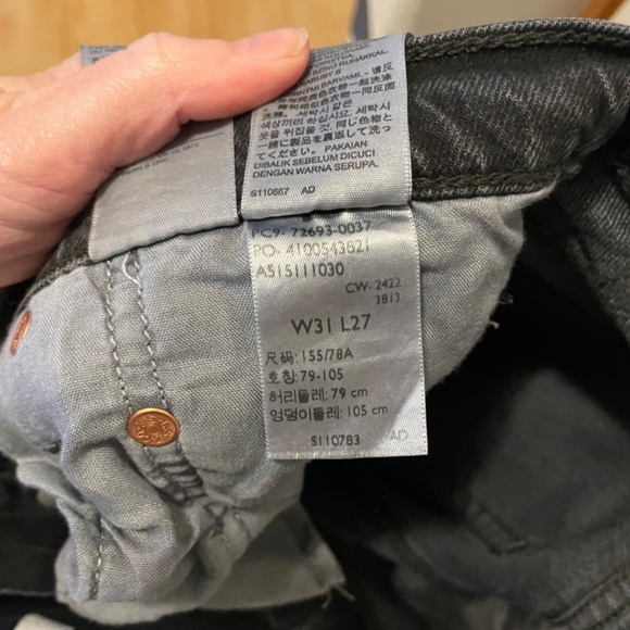 Levis Ribcage Straight Ankle Jeans size 31 well worn - black - Picture 8 of 9